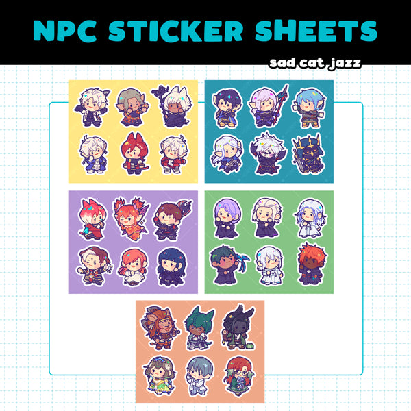 FFXIV: Wind-up NPC Sticker Sheets