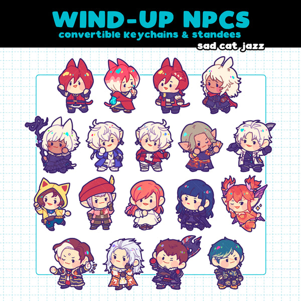 FFXIV: Wind-Up NPC Standee Keychains [SHB & SCIONS]