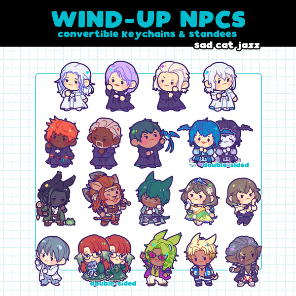 FFXIV: Wind-Up NPC Standee Keychains [EDW & DT]