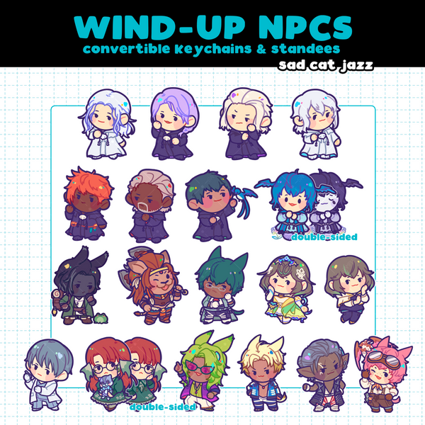 FFXIV: Wind-Up NPC Standee Keychains [EDW & DT]